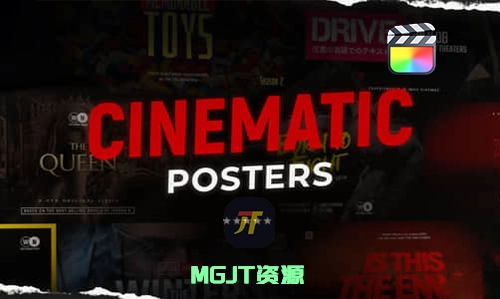 FCPX插件-31个电影海报封面文字标题排版预告片  Cinematic Posters-MGJT资源