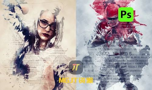 PS动作-25 种高质量和高分辨率创意艺术预设颜色外观纹理-MGJT资源