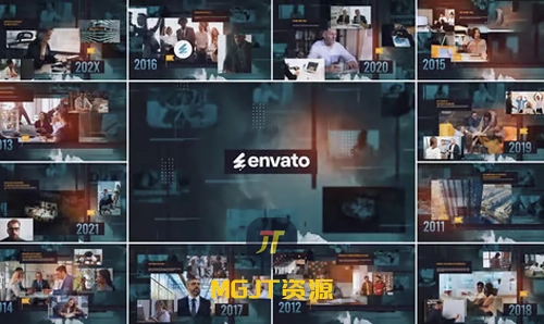 商业味十足多屏超炫的公司会议时间线 AE模板-MGJT资源
