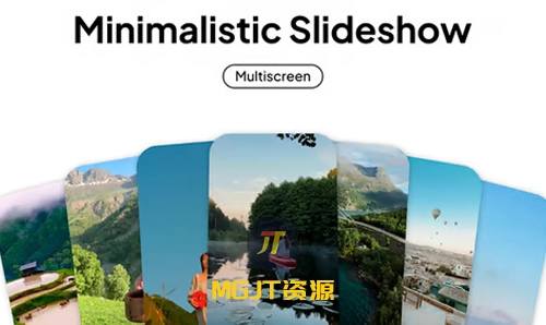 现代时尚干净的极简媒体轮播幻灯片 PR 模板-MGJT资源