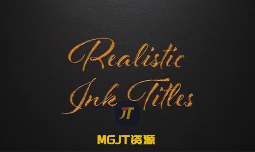 写实风格的墨水字体标题效果 PR 模板-MGJT资源