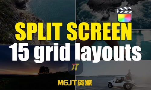 FCPX插件 -15个超实用的现代旅行开场动画网格分屏效果-MGJT资源