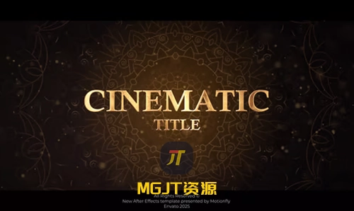 电影片头金色文本标题预告片 AE 模板-MGJT资源