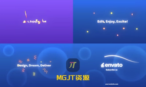 明亮的液体气泡文本徽标动画效果 AE 模板-MGJT资源