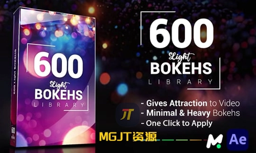 Ae脚本 - 600+散景漏光过渡素材预设 600+ Bokeh [Light Leaks] Pack for Ae-MGJT资源