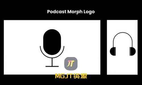垂直极简 DJ 耳机播客介绍开场揭示 AE 模板-MGJT资源