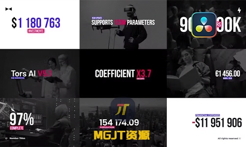 达芬奇预设-9个Tors AI 科技行业数据脉动-数字编号效果-MGJT资源