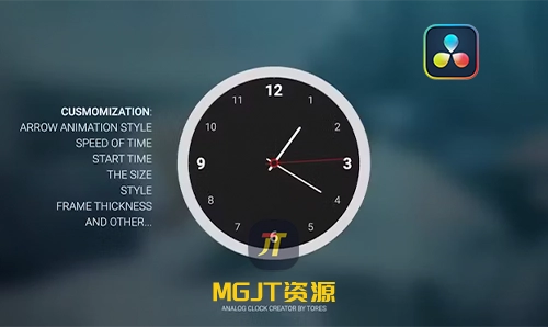 达芬奇预设-9款模拟时钟创建器 Analog Clock Creator-MGJT资源