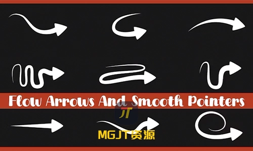 9组流动箭头+丝滑指针动画 PR 模板-MGJT资源