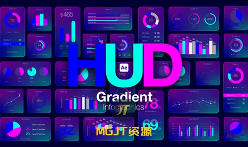 27个HUD渐变信息图表-1 AE 模板-MGJT资源