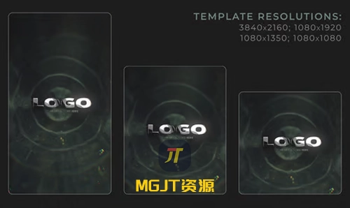 手机版深色水波纹飞溅LOGO徽标 AE 模板-MGJT资源