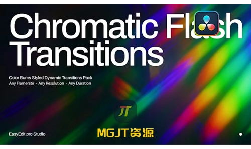 达芬奇预设-6种彩色闪光过渡效果 Chromatic Flash Transitions-MGJT资源