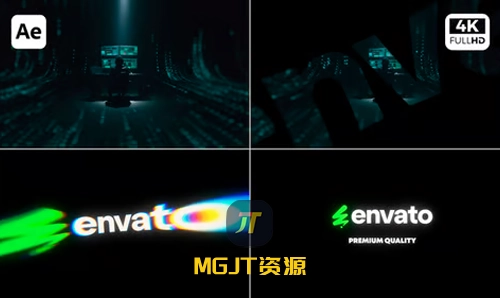 手机版-手机版-镂空文字标题LOGO标识效果 AE 模板-MGJT资源