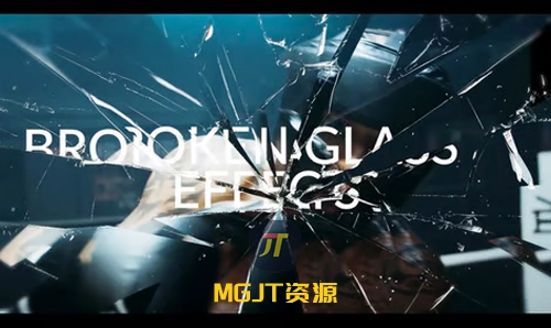 5个复古透明玻璃破碎视觉特效 PR+AE 模板-MGJT资源