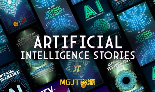 6 个人工智能 UI 界面开场宣传片AE 模板-MGJT资源
