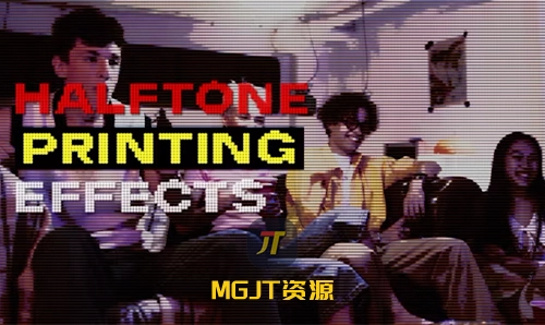 20种半色调复古打印肌理效果 PR+AE 模板-MGJT资源