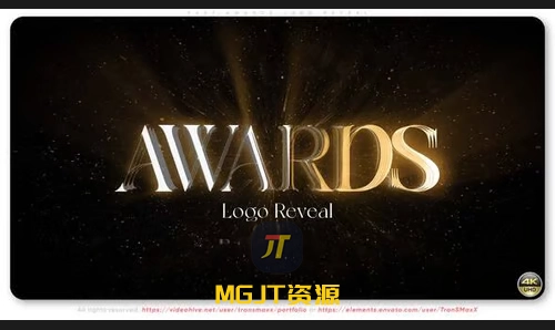 干净的文字描边发光LOGO徽标展示 PR 模板-MGJT资源