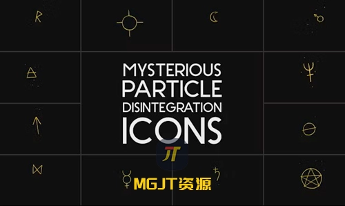 12个手绘神秘粒子分解图标动画 PR 模板-MGJT资源