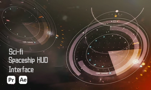 pixflow 未来主义美学沉浸式科幻宇宙飞船 HUD 界面  Sci-fi Spaceship HUD Interface-MGJT资源