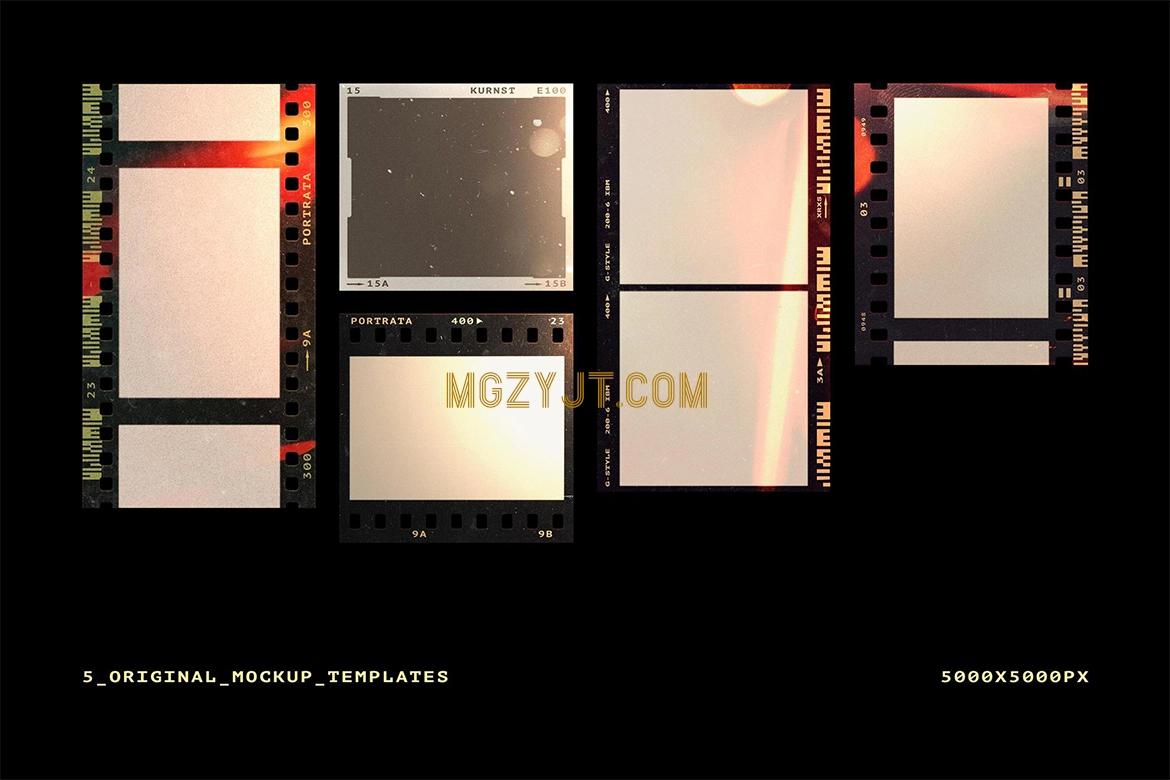 PS样机 -5款复古胶片相框滤镜PSD特效模板 Film Frames Mockups PS样机 -5款复古胶片相框滤镜PSD特效模板 Film Frames Mockups