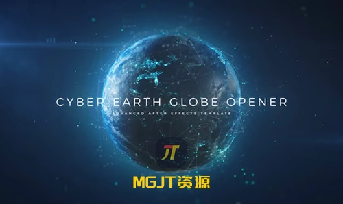 数字网络赛博地球开场白 AE 模板-MGJT资源
