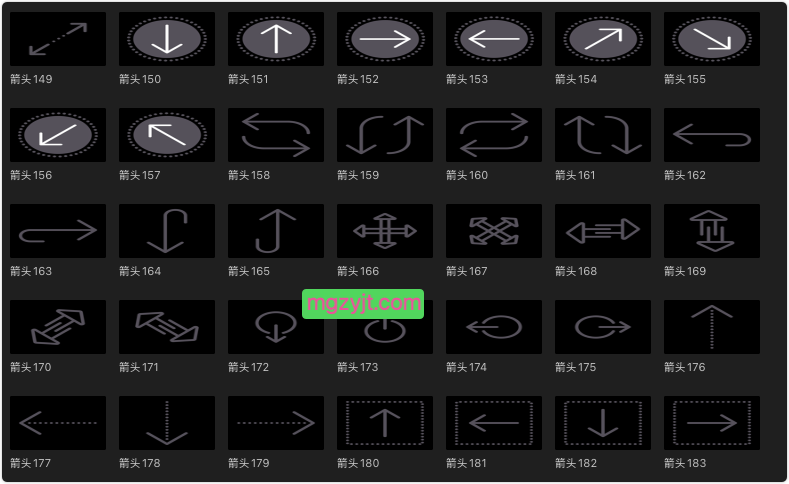 FCPX插件-183个大型矢量动画箭头图标包 FCPX插件-183个大型矢量动画箭头图标包