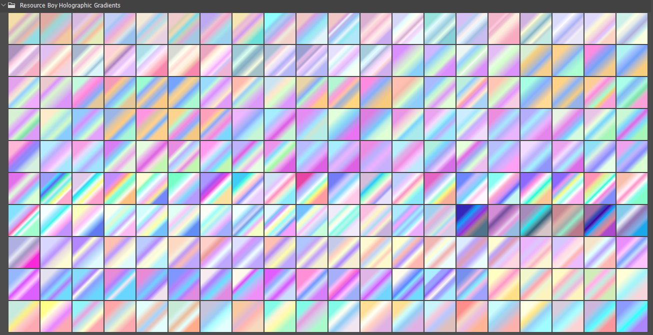 PS渐变-200种全息粉彩风格渐变素材(个人商用)200 HolographicIridescent Photoshop Gradients PS渐变-200种全息粉彩风格渐变素材(个人商用)200 HolographicIridescent Photoshop Gradients