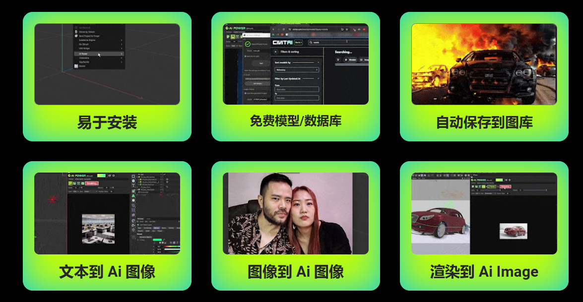 C4D插件-人工智能AI快速创建人物场景模型 AI Power C4D插件-人工智能AI快速创建人物场景模型 AI Power