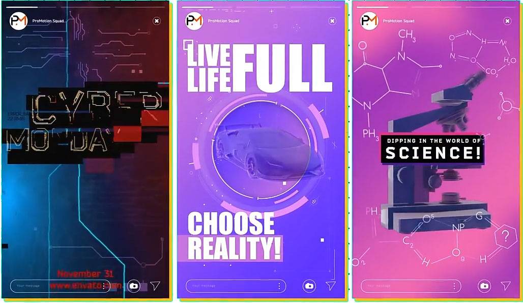 Pr/Ae脚本-45组高科技赛博朋克竖屏视频包装动画Cyberpunk INS Stories Pr/Ae脚本-45组高科技赛博朋克竖屏视频包装动画Cyberpunk INS Stories