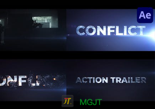 AE模版-电影片头片尾动作预告片Cinematic Action Trailer | After Effects-MGJT资源