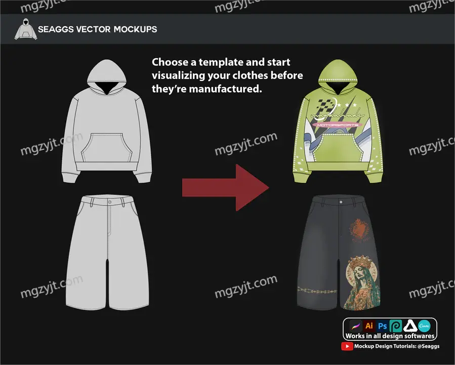 700个专业终极矢量服装可视化模型包 Seaggs "ULTIMATE" Mockup Pack 700个专业终极矢量服装可视化模型包 Seaggs "ULTIMATE" Mockup Pack