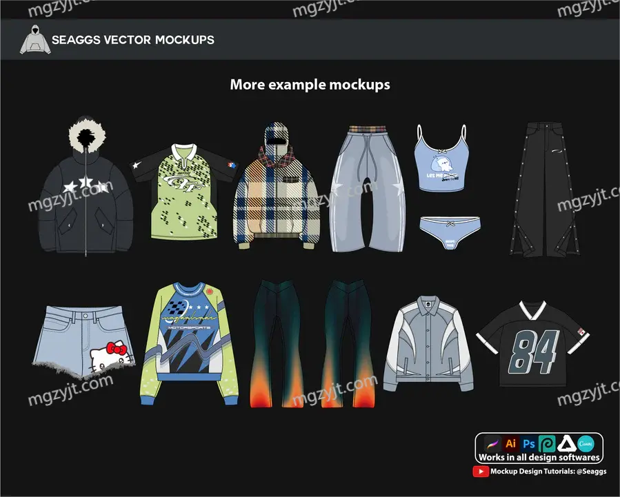 700个专业终极矢量服装可视化模型包 Seaggs "ULTIMATE" Mockup Pack 700个专业终极矢量服装可视化模型包 Seaggs "ULTIMATE" Mockup Pack