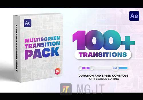 AE模版-100+多屏切换过渡转场元素包Multiscreen Transitions Pack-MGJT资源