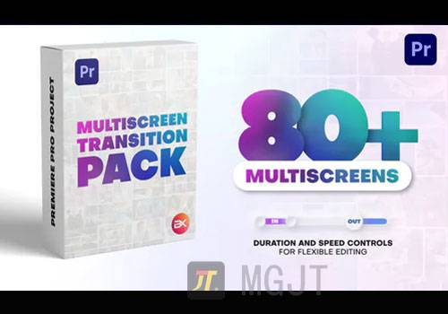 PR模版-80+多屏切换过渡转场元素包Multiscreen Transitions Pack-MGJT资源