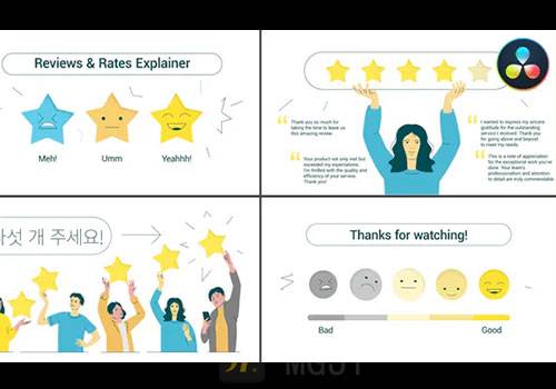达芬奇模版-评论&价格图标元素包Reviews & Rates Explainer for DaVinci Resolve-MGJT资源