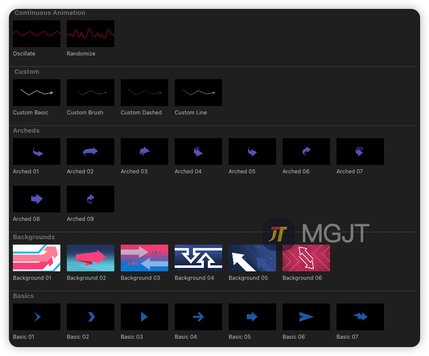 FCPX插件-80组手绘线条标注方向箭头图形 Custom Arrows FCPX插件-80组手绘线条标注方向箭头图形 Custom Arrows