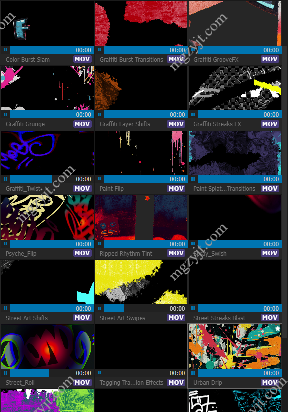22个带有Alpha 通道创意涂鸦动画叠加+音效FX Creative Graffiti Animations & Overlays Pack 22个带有Alpha 通道创意涂鸦动画叠加+音效FX Creative Graffiti Animations & Overlays Pack