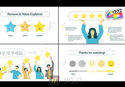FCPX模版-评论&价格图标动画元素包Reviews & Rates Explainer for FCPX-MGJT资源