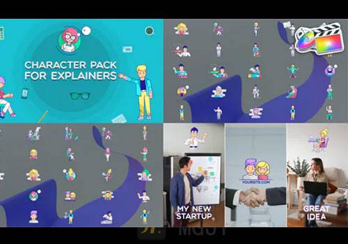 FCPX模版-讲解员角色元素包Characters Pack For Explainers for fcpx-MGJT资源