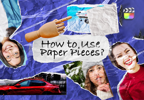 FCPX插件-50种褶皱撕裂纸张标题纹理贴纸转场 omotion Paper Pieces-MGJT资源