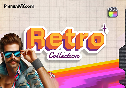 FCPX插件-60种复古徽标Logo排版标题字幕图形背景静帧叠加动画 Retro Collection中文版-MGJT资源