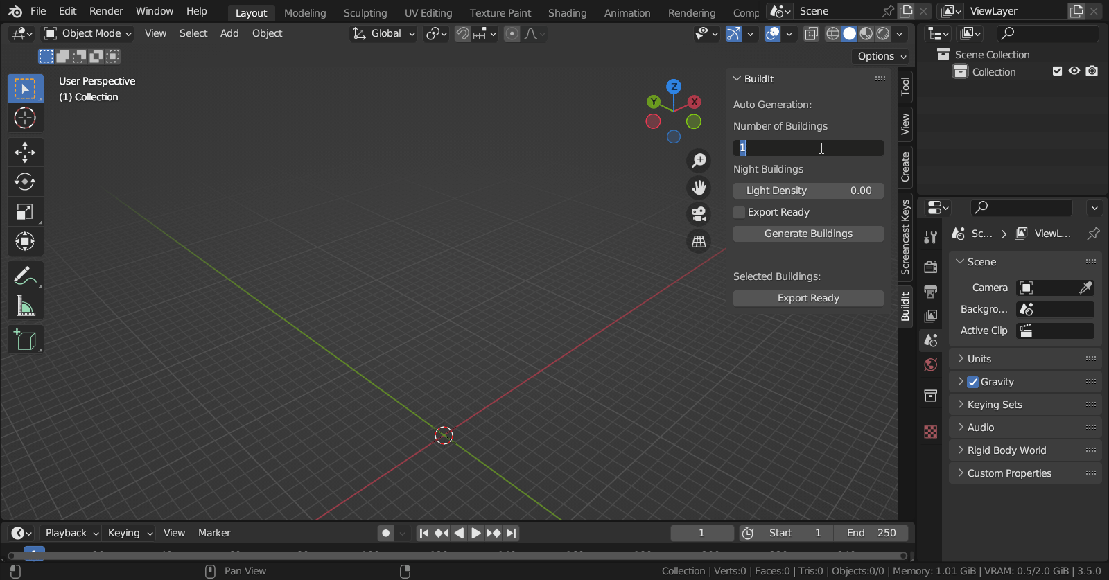 Blender插件-批量建筑Build It V1.1中文版 Blender插件-批量建筑Build It V1.1中文版